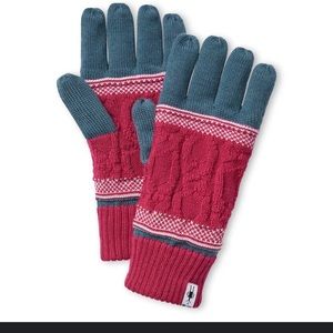 NWT Smartwool Merino Popcorn Cable Glove in Prussian Blue